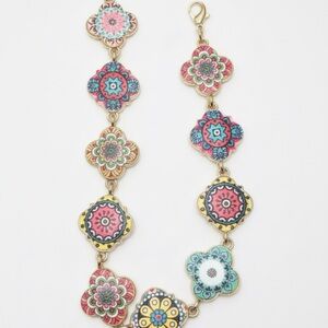 Mandala Flower Chain Hat Band Colorful Boho Accessory for Trucker Hats